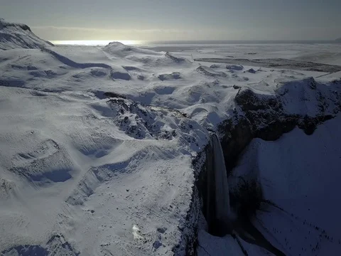 Aerial mountain waterfall Stock Footage 75602546