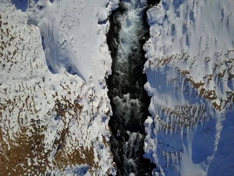 Aerial mountain waterfall Stock Footage 75602638