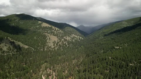 Aerial of mountains in Bitterroot Mountain range in Spring in Montana Stock Footage 311943849