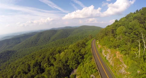 Aerial Mountainside Road Stock-Footage 45327864