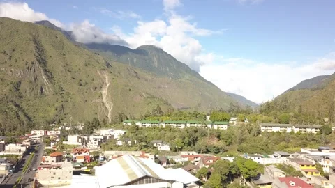 Aerial move-up of Banos Stock Footage 249953136