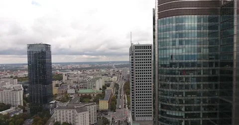 Aerial Movement To The Right With A Beast Skyscraper In Front Stock Footage 84727959