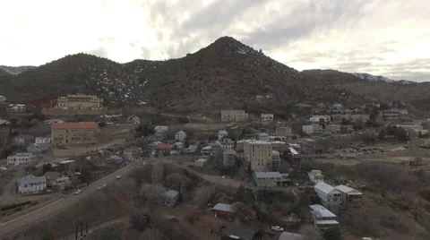 Aerial Moves Down- Town of Jerome Arizona Stock Footage 59207116