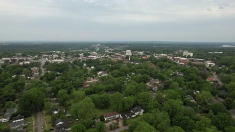 Aerial Moving Forward Over Lush Green Small Alabama Town Stock-Footage 233457491