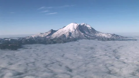 Aerial of Mt. Adams Stock Footage 35842692
