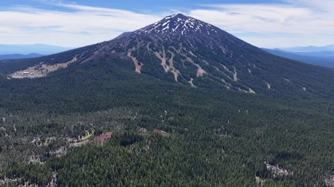 Aerial of Mt. Bachelor, Oregon, During Summer Stock Footage 340112945