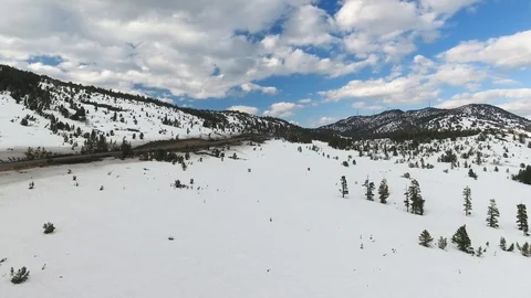Aerial of Mt Rose Meadows Winter (4k) Stock Footage 87638873