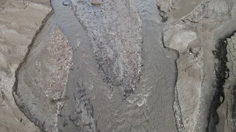 Aerial muddy stream Stock Footage 238014422