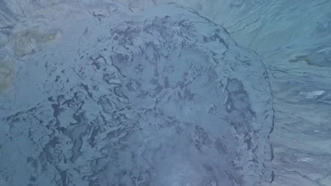 Aerial Mudflow Patterns at Lusi Mud Volcano, Sidoarjo, East Java, Indonesia Stock Footage 348274372