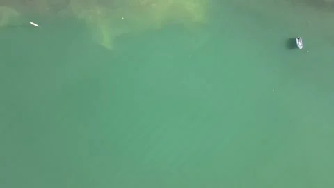 Aerial nature top down of Colico village in Lake Como Italian Alps during f.. Видео 312756545