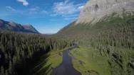 Aerial Nature Valley Mountains 4K Stock Footage