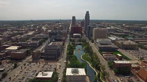 Aerial Nebraska Omaha Stock Footage