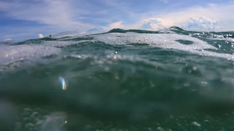 Aerial: Never endless sea surface view Stock Footage 134418487
