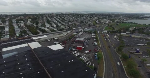 Aerial New Jersey with Down Town on a background. Stock Footage 56344014