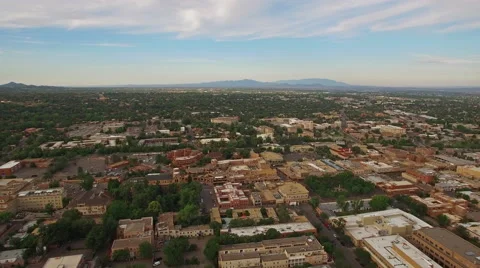 Aerial New Mexico Santa Fe Stock Footage