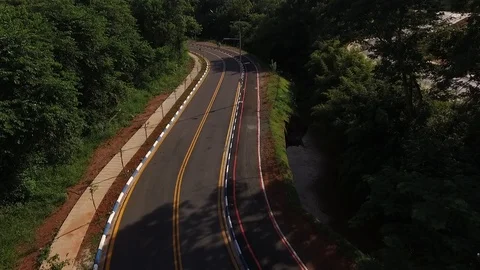 AERIAL ON NEW PAVIMENT ROAD Stock Footage