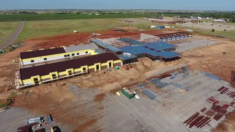 Aerial of New School Under Construction Stock-Footage 74566087