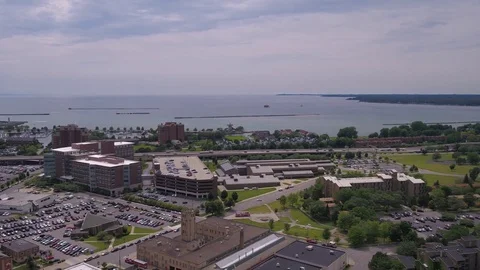 Aerial New York Buffalo July 2017 Overcast Day 4K Inspire 2 Stock Footage