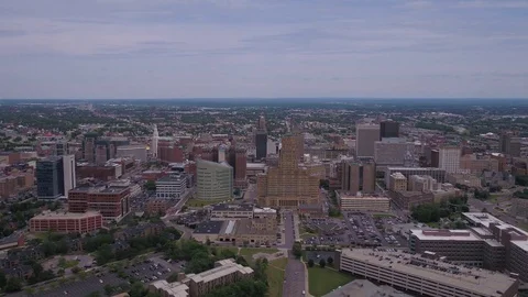 Aerial New York Buffalo July 2017 Overcast Day 4K Inspire 2 Stock Footage