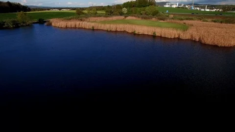 Aerial of a nice lake Stock Footage 128946545