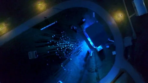 Aerial night disco Video stock 112865663