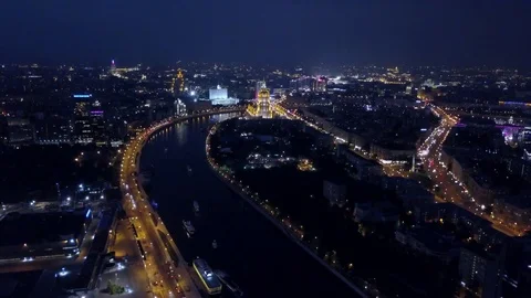 Aerial night drone view 库存影片 81940365