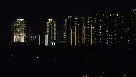 Aerial Night Motion Stock Footage 143130945
