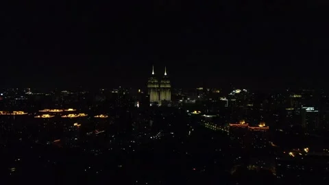 Aerial Night Motion Stock Footage 143131583