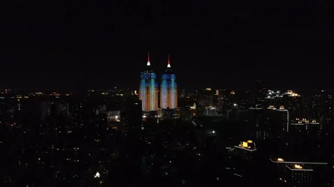 Aerial Night Motion Stock Footage 143131658