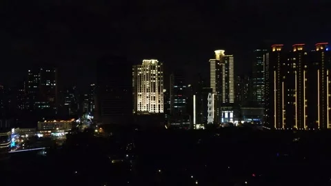 Aerial Night Motion Stock Footage 143132122