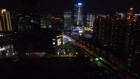 Aerial Night Motion Stock Footage 143132963