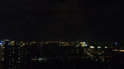 Aerial Night Motion Stock Footage 143133040