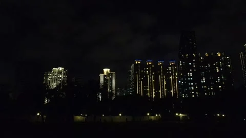 Aerial Night Motion Stock Footage 143133242