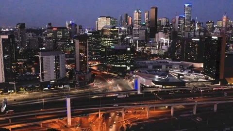 Aerial Night Shot &amp; Hyperlapse Stock Footage 103829251
