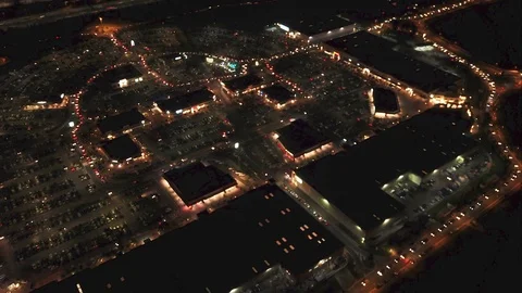 Aerial Night Timelapse Traffic jam in a wide shopping area Stock Footage 98317668