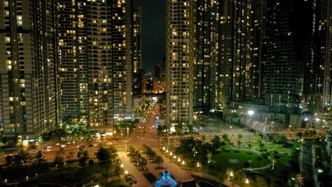 Aerial night view of centralpark Stock Footage 101961836