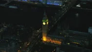 Aerial Night View Of London Uk Stock Footage