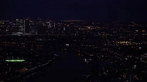 Aerial night view of south eastern London Stock Footage 131967689