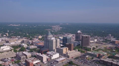 Aerial North Carolina Greensboro July 2017 Sunny Day 4K Inspire 2 Stock Footage