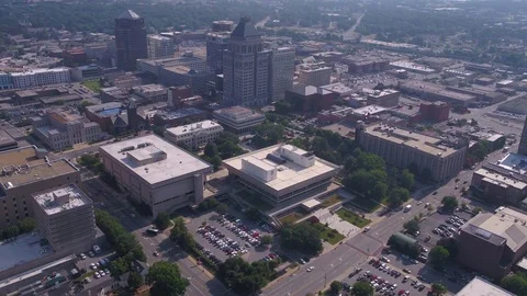 Aerial North Carolina Greensboro July 2017 Sunny Day 4K Inspire 2 Stock Footage
