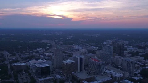 Aerial North Carolina Raleigh July 2017 Sunset 4K Inspire 2 Stock Footage