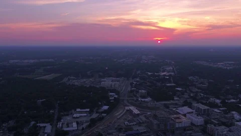 Aerial North Carolina Raleigh July 2017 Sunset 4K Inspire 2 Stock Footage