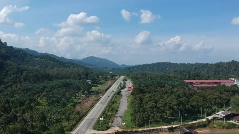 Aerial of North South Expressway NKVE Malaysia Stock Footage