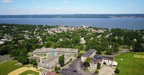 Aerial of Nyack, NY Stock Footage 77328950