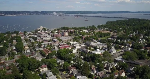 Aerial of Nyack, NY Stock Footage 77329064