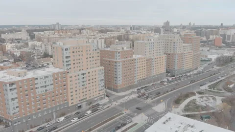 Aerial NYC Affordable Low Income Housing Apartments 6k LOG Stock Footage 227201848