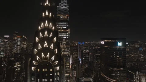 Aerial NYC Chrysler Building Crane Shot 6K LOG @24FPS Vídeos de archivo 252107485