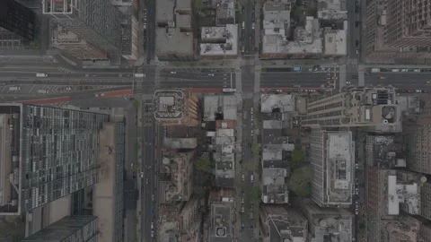 Aerial NYC Top Down View Skyscrapers 6K LOG @24FPS Stock Footage 238675723
