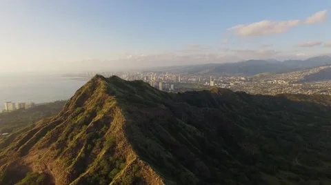 Aerial Oahu Diamond Head Honolulu Stock Footage 59132074