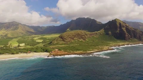 Aerial Oahu Kaneana Cave Makua Cave Stock Footage 59133290